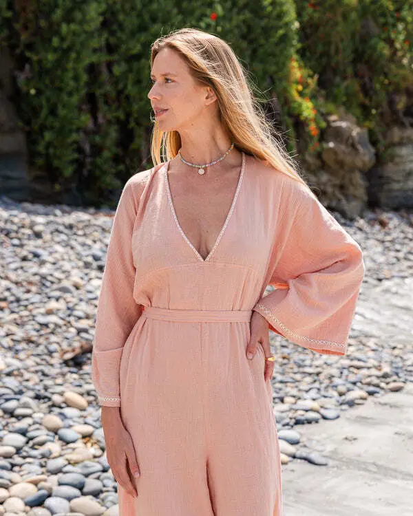 Alternative view of Nora Gauze Jumpsuit | Sand Cloud
