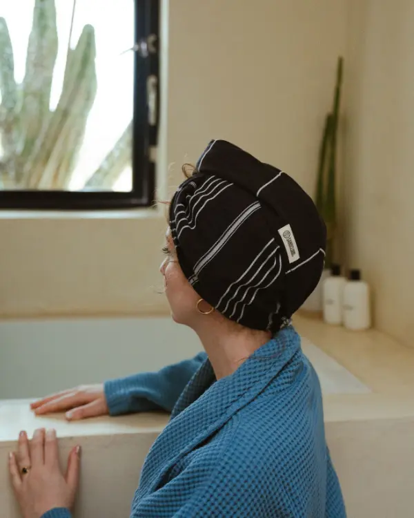 Alternative view of Classic Hair Towel - Black | Sand Cloud