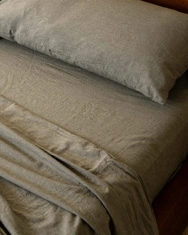 Classic Micro Twill Solid Melange Pillowcase Set Moss | Sand Cloud - Image 6