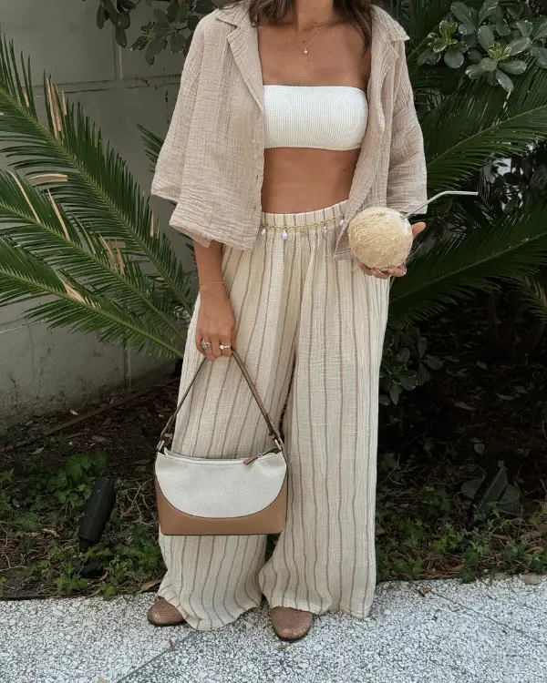 Alternative view of Sagar Gauze Crop Shirt - Pant Set | Sand Cloud