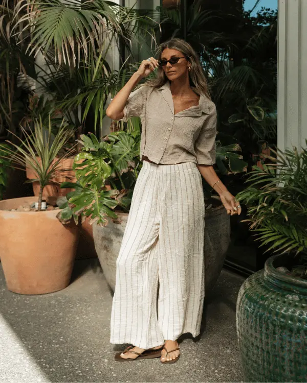 Sagar Gauze Crop Shirt - Pant Set | Sand Cloud - Image 4