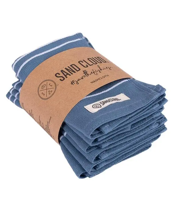 Classic Bath Washcloth Bundle- 6 Pack - Slate Blue | Sand Cloud