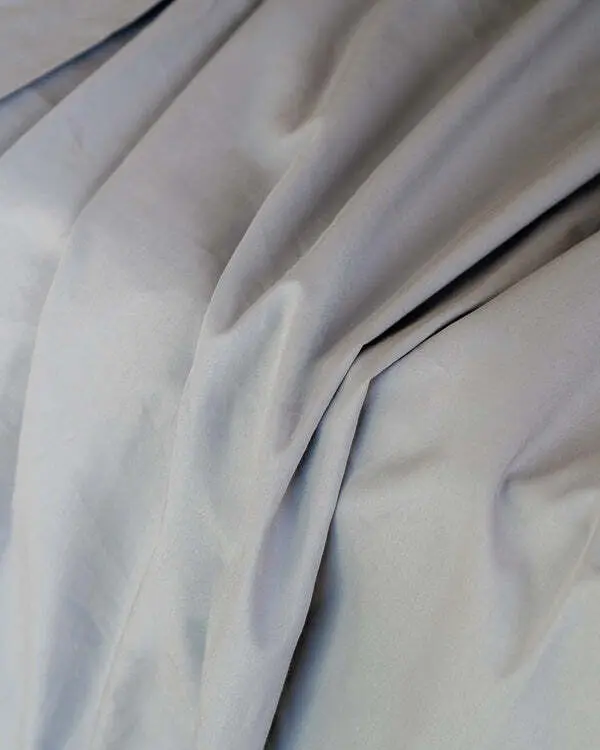Alternative view of Signature Percale Solid Fitted Sheet Grey | Sand Cloud