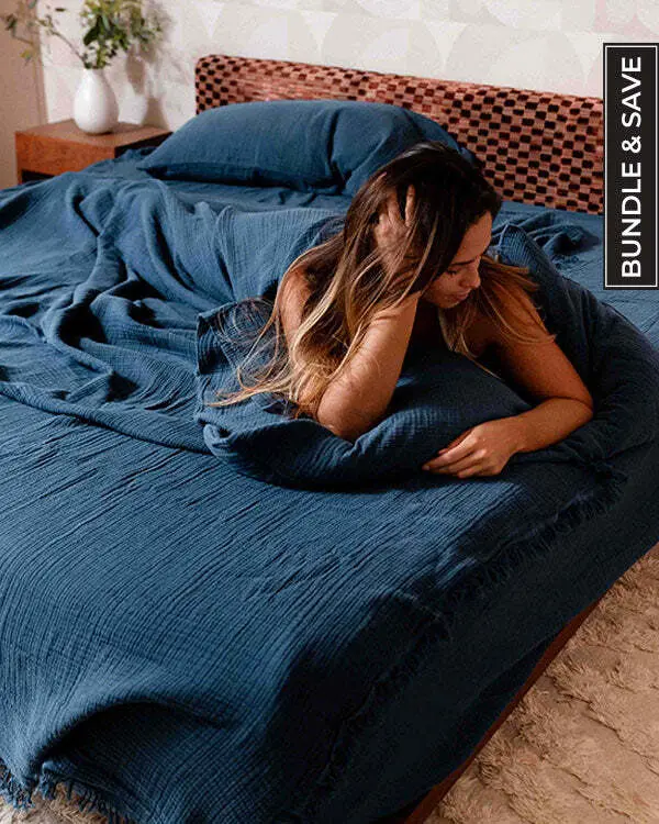 Dark Denim Bedding Set - Queen | Sand Cloud