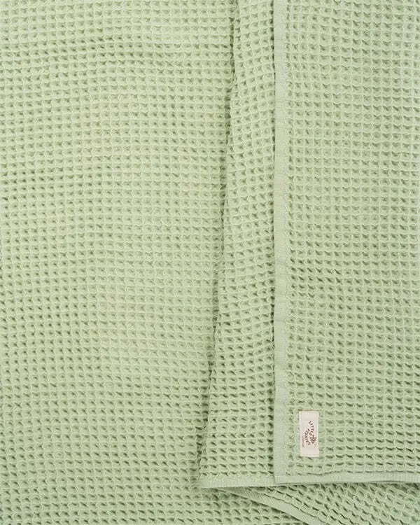 Little Fishies Waffle Blanket - Sage | Sand Cloud - Image 3
