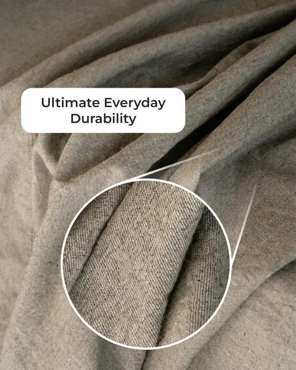 Classic Micro Twill Solid Melange Fitted Sheet Moss | Sand Cloud - Image 4