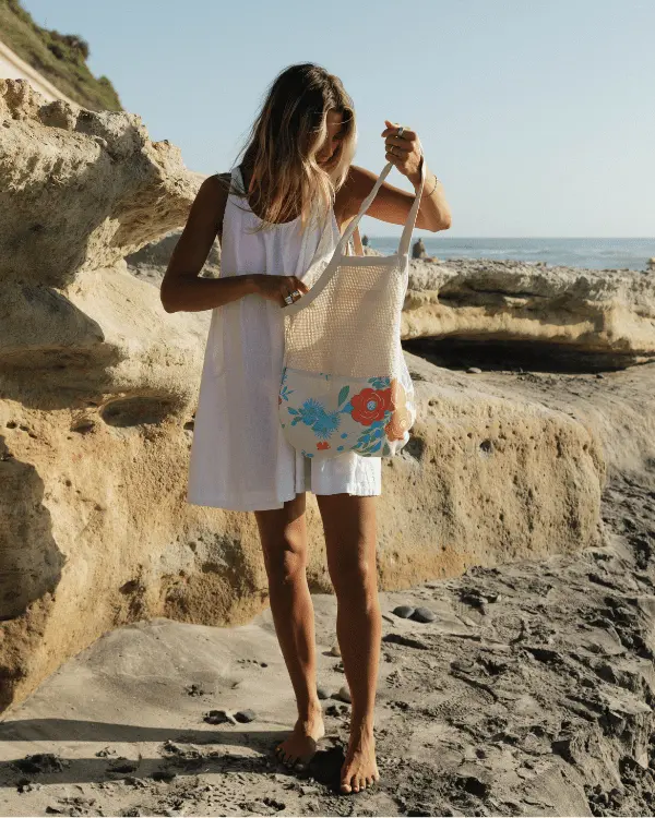 Flower Bunch Printed Net Market Bag | Sand Cloud