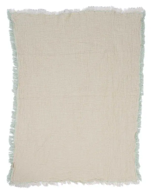 Little Fishies Gauze Receiving Blanket - Seafoam | Sand Cloud - Image 6