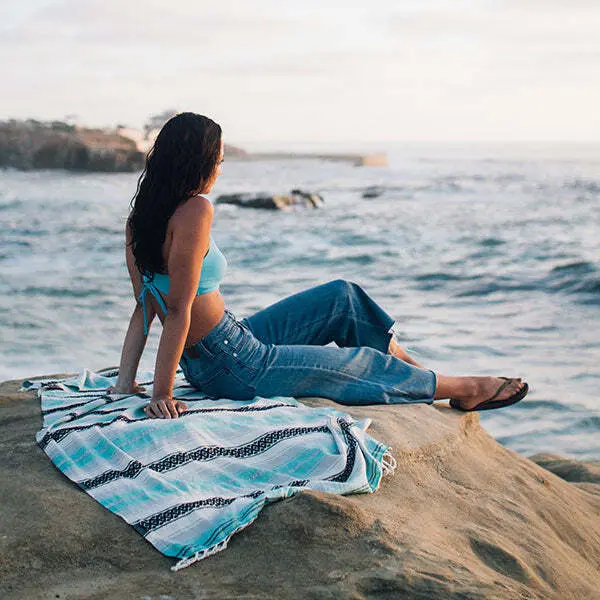 Seafoam Baja Beach Blanket - Most Popular Beach Blanket | Sand Cloud - Image 4