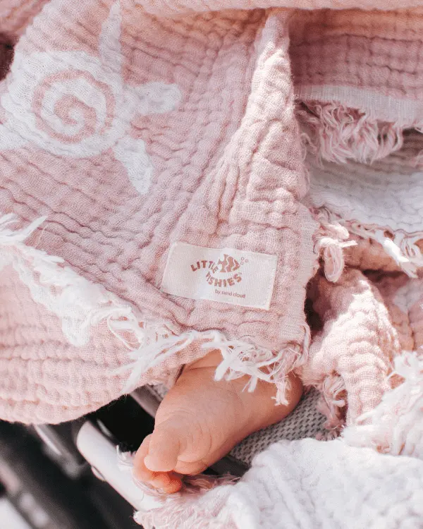 Baby Turtle Gauze Receiving Blanket Single with Pouch | Sand Cloud - Image 5