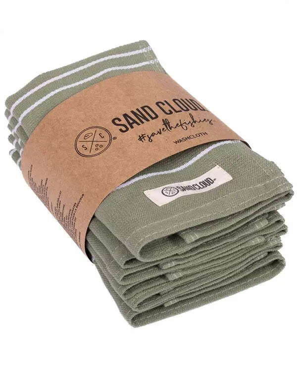 Classic Bath Washcloth Bundle- 6 Pack - Hedge Green | Sand Cloud