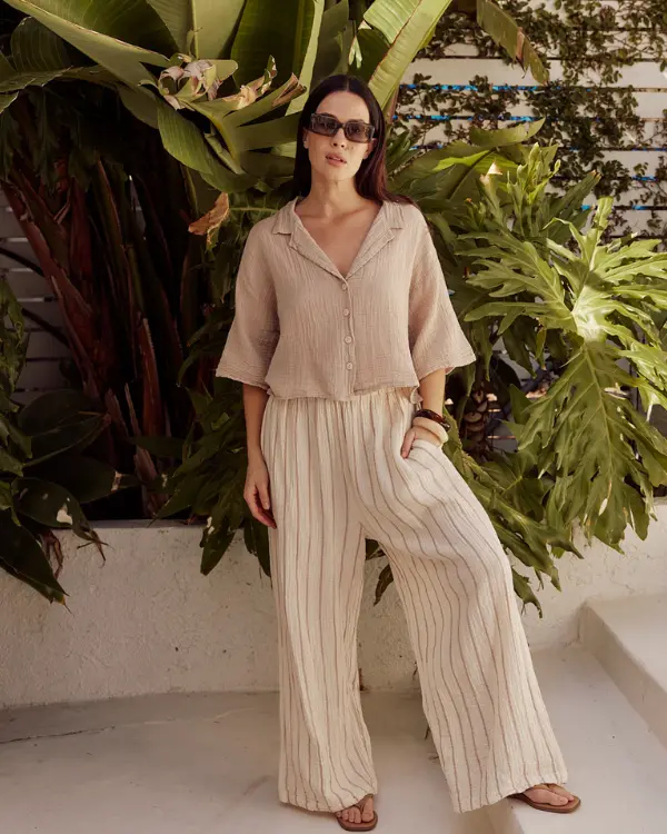 Sagar Gauze Crop Shirt - Pant Set | Sand Cloud - Image 5