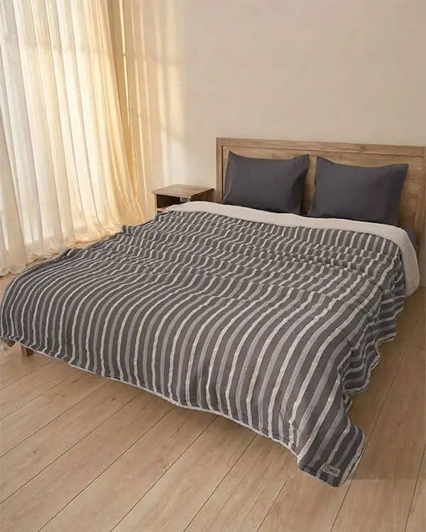 Cozy Texture Plush Blanket - Steel Grey | Sand Cloud - Image 3