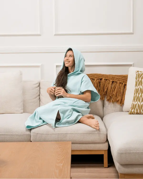 Alternative view of Terra Hooded Poncho - Seaglass | Sand Cloud