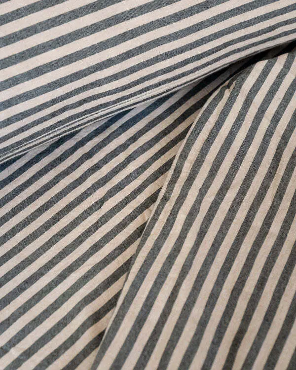 Alternative view of Classic Micro Twill Stripe Melange Fitted Sheet Steel Grey | Sand Cloud