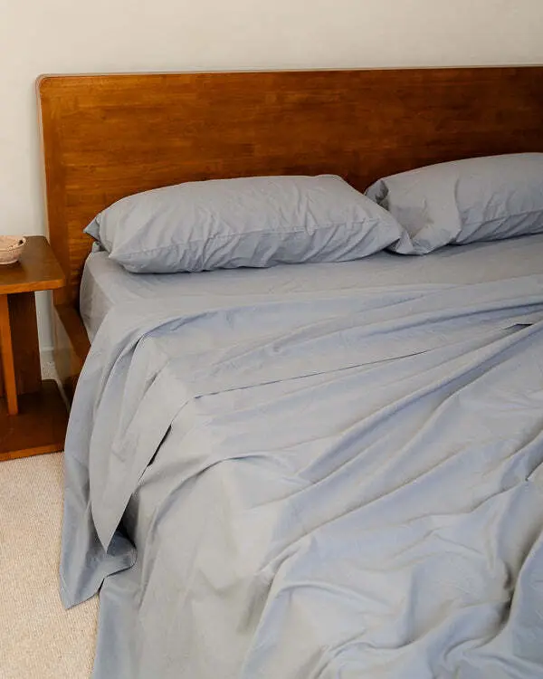 Signature Percale Solid Flat Top Sheet Grey | Sand Cloud - Image 6