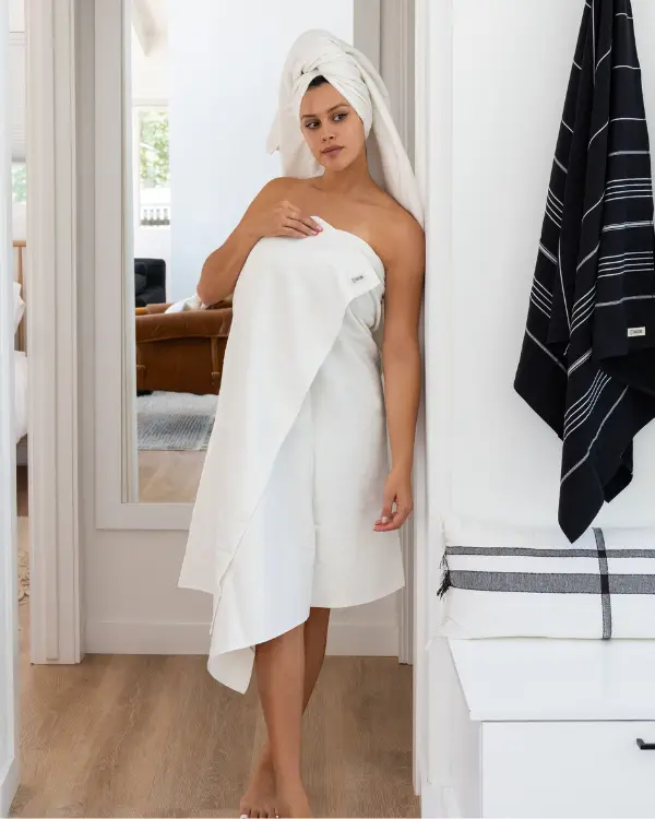 Terra Fringeless XL Bath Bundle - Ivory | Sand Cloud - Image 5