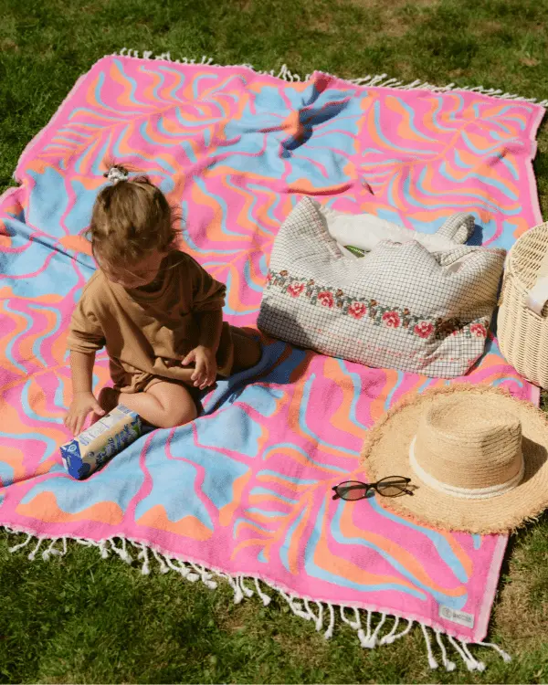 Alternative view of Painted Daisies Blanket | Sand Cloud