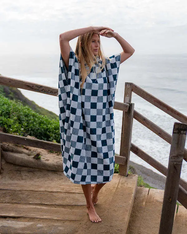 Checker Hooded Poncho | Sand Cloud