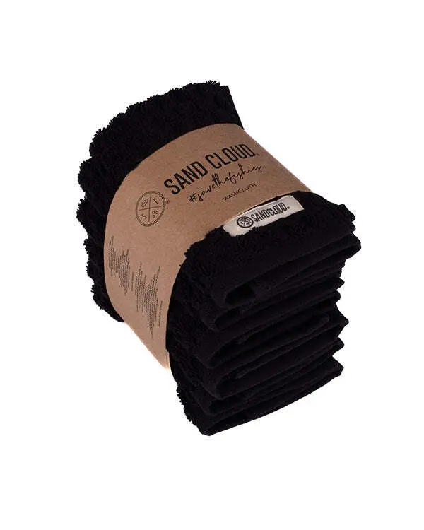 Atom Washcloth Bath Bundle - Black - 6 Pack | Sand Cloud