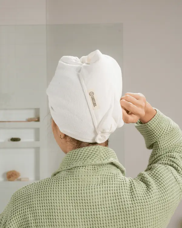 Alternative view of Terra Hair Towel - Ivory | Sand Cloud