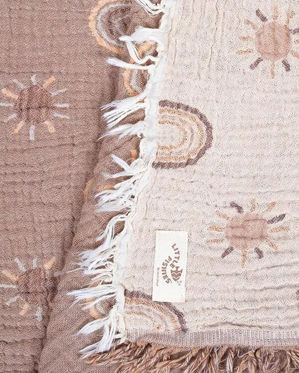 Rainbow Gauze Receiving Blanket Single with Pouch | Sand Cloud - Image 4