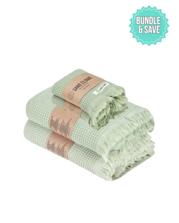 Micro Waffle XL Bath Bundle - Sage | Sand Cloud