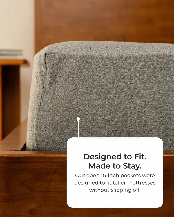 Classic Micro Twill Solid Melange Fitted Sheet Moss | Sand Cloud - Image 6
