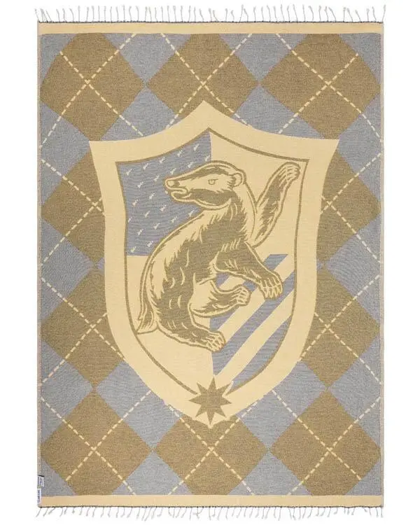Alternative view of Hufflepuff Crest Blanket | Sand Cloud