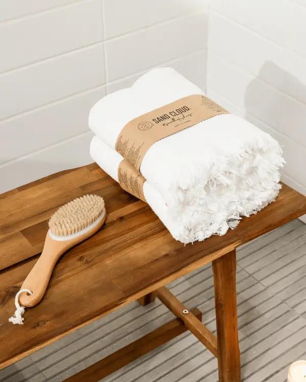 Micro Waffle XL Bath Bundle - White | Sand Cloud - Image 5