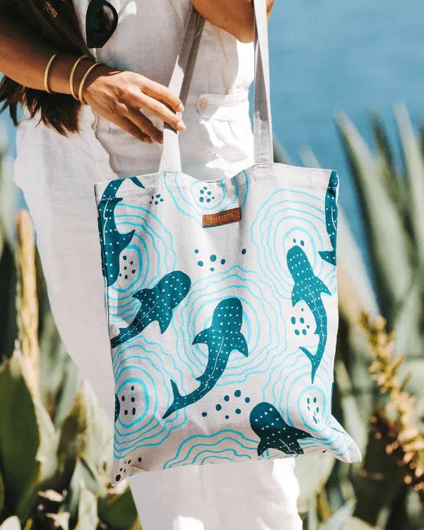 Shark Ripples Everyday Tote | Sand Cloud - Image 3