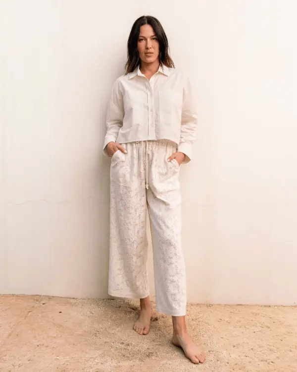 Alternative view of Kai Lace Crop Pant | Sand Cloud