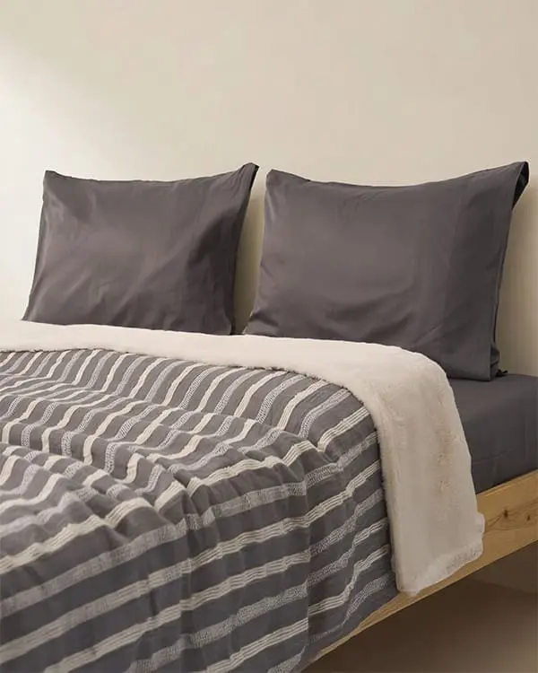 Alternative view of Cozy Texture Plush Blanket - Steel Grey | Sand Cloud