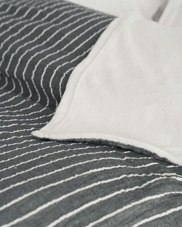 Dreamy Stripe Plush Blanket - Black | Sand Cloud - Image 6
